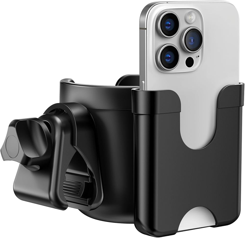 Guiseapue Stroller Cup Holder with Phone Holder