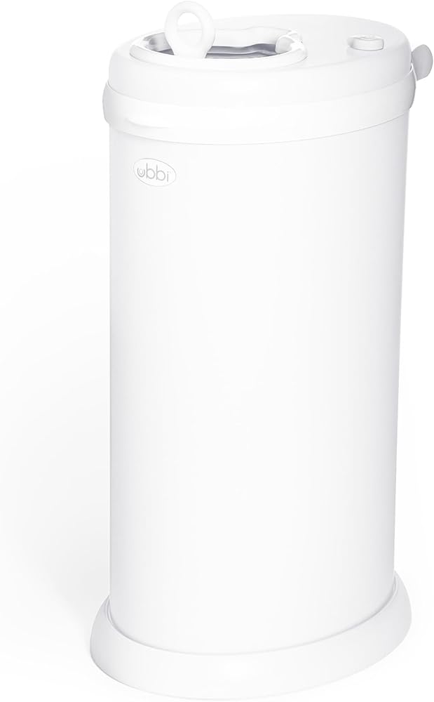 Ubbi Steel Diaper Pail, White